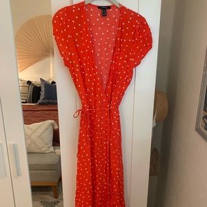 Red heart wrap dress